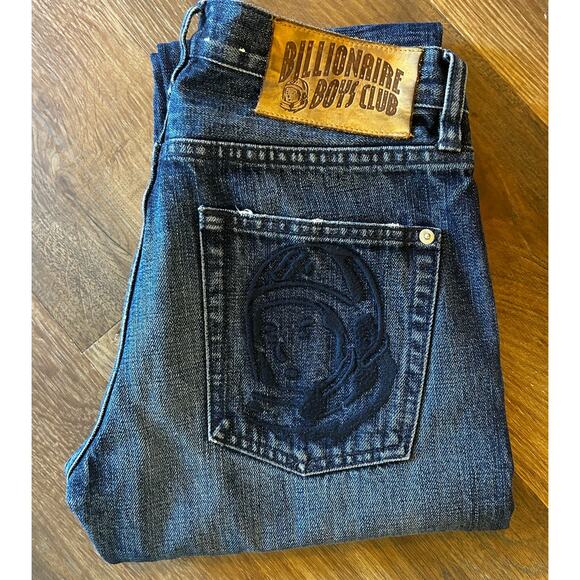 Billionaire Boys Club Men's Denim Distressed Black Helmet Logo Jeans 28-31 - Picture 1 of 13